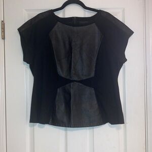 Worthington Black Faux Leather Top